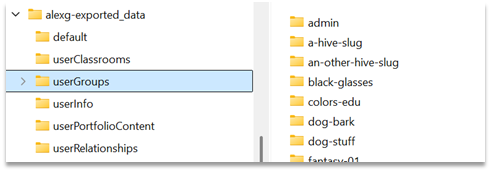 e-me user export: φάκελος κυψέλης
